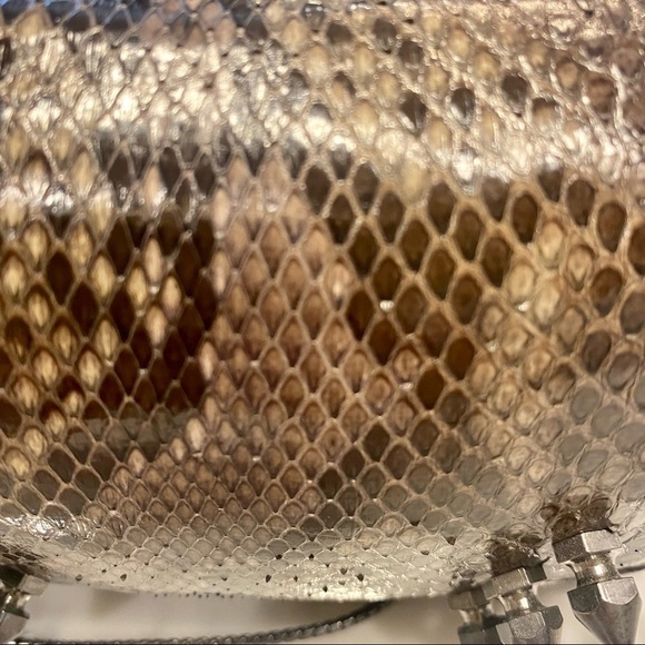 Maison Du Posh Studded Python Clutch - Picture 8 of 16